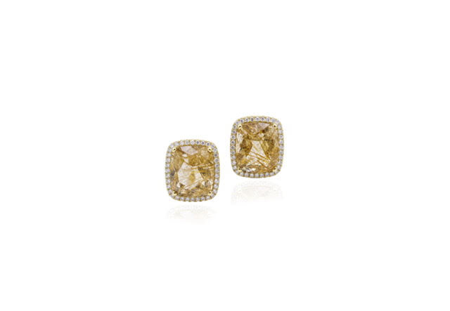 Golden Rutile Quartz Studs