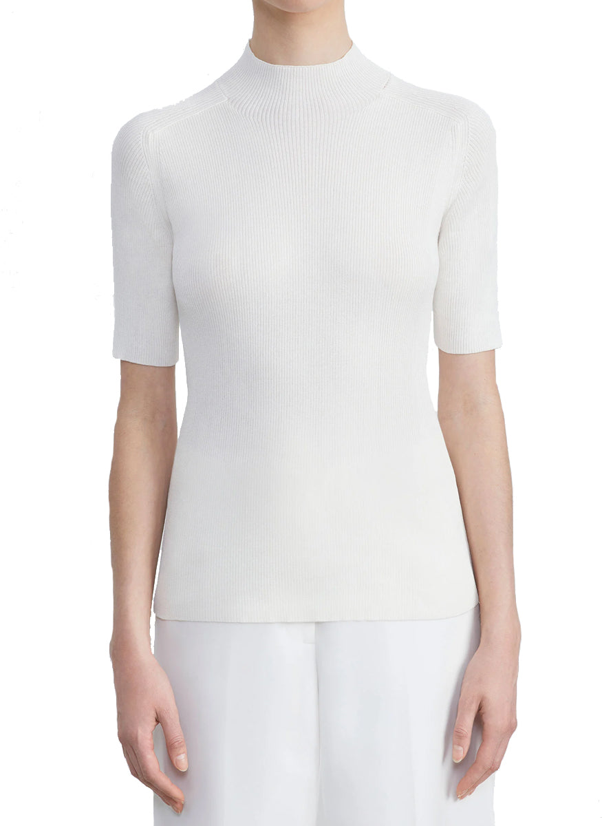 Ribbed Stand Collar Top - Lafayette 148 New York