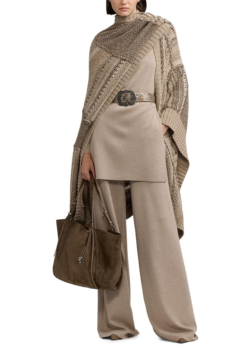 Cashmere-Blend Patchwork Wrap Sweater - Ralph Lauren Collection