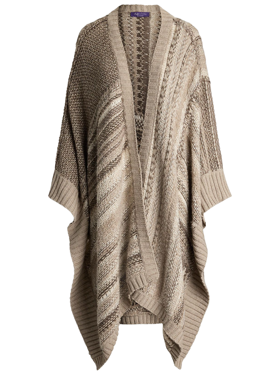 Cashmere-Blend Patchwork Wrap Sweater - Ralph Lauren Collection