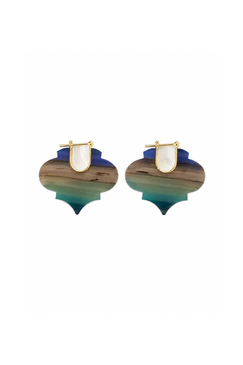 Arabesque Landscape Agate Earrings