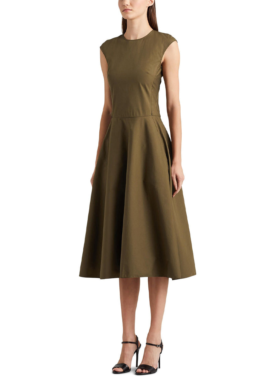 Omeria Dress Cotton in Olive - Ralph Lauren Collection