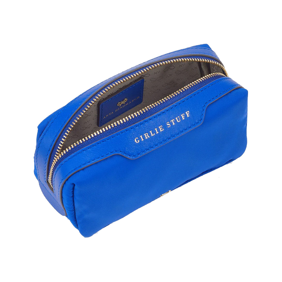 "Girlie Stuff" Pouch in Blue Nylon - Anya Hindmarch