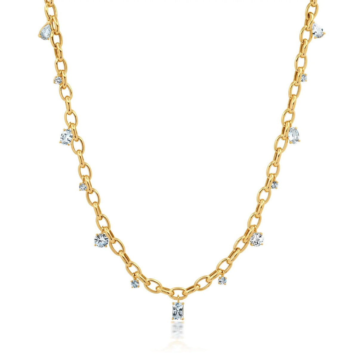 13-Station White Sapphire Necklace