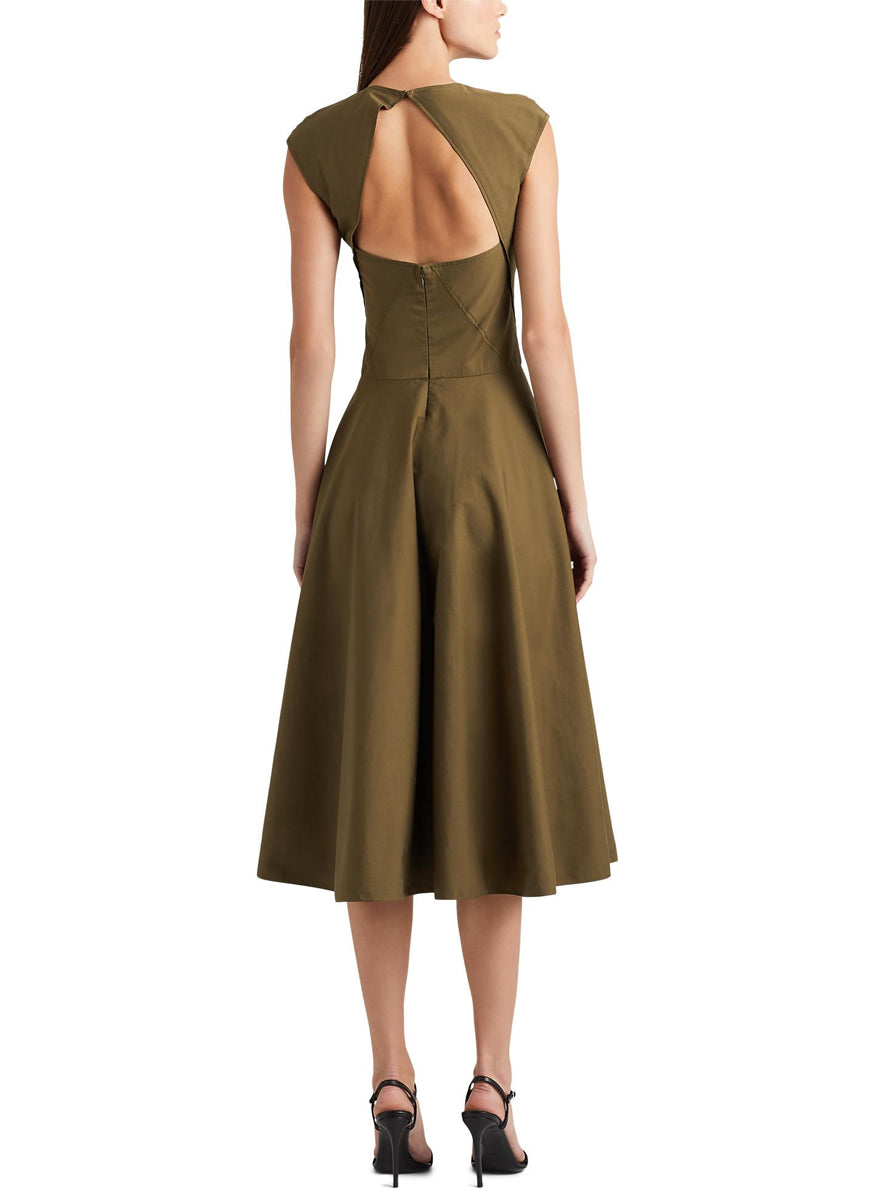 Omeria Dress Cotton in Olive - Ralph Lauren Collection