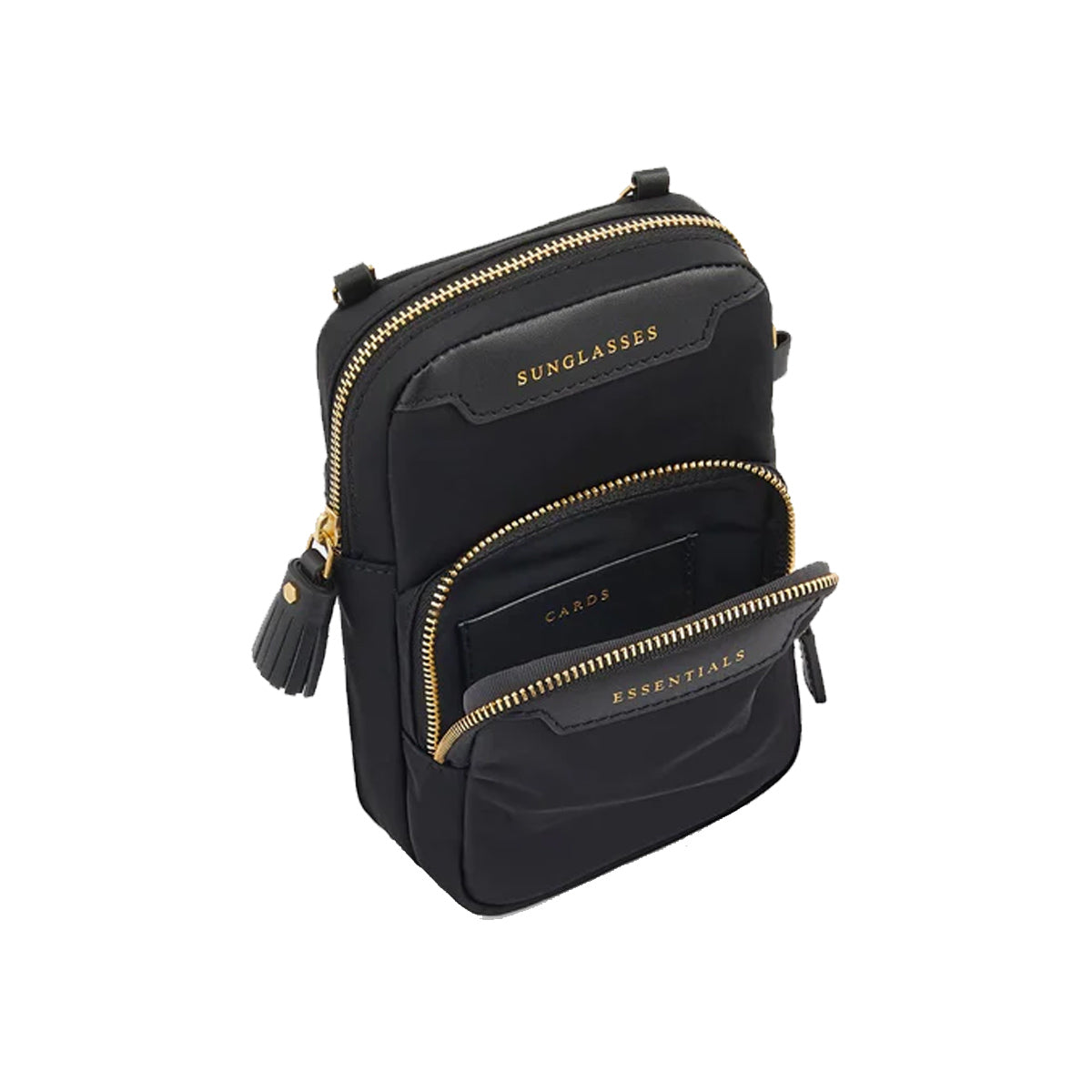 "Essentials" Crossbody Bag in Black Nylon