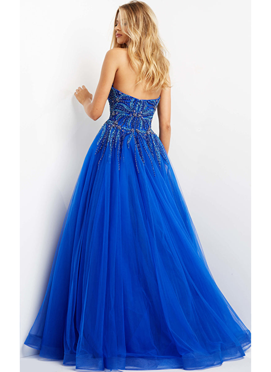 Beaded Bodice Strapless Gown