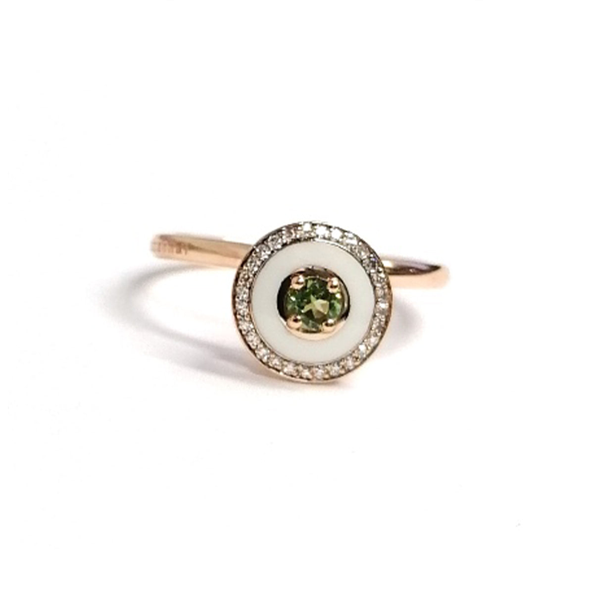 “Mina” Green Tourmaline Ring, Ivory