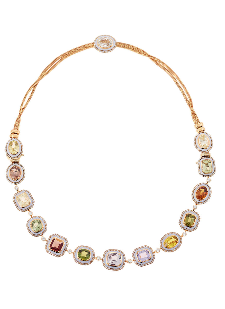 “Mina” Convertible Sapphire Necklace, Lilac