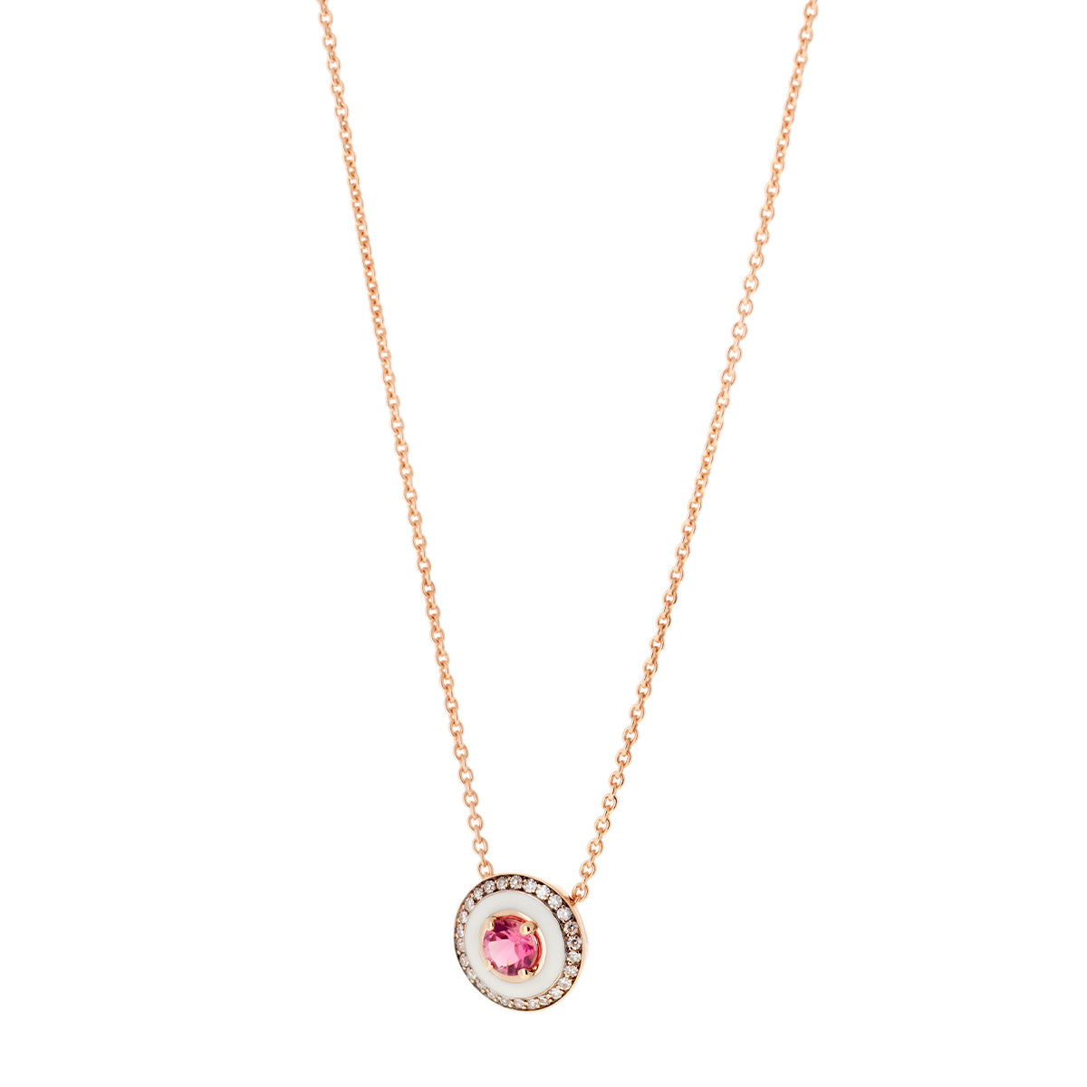 “Mina” Pink Tourmaline Necklace, Ivory