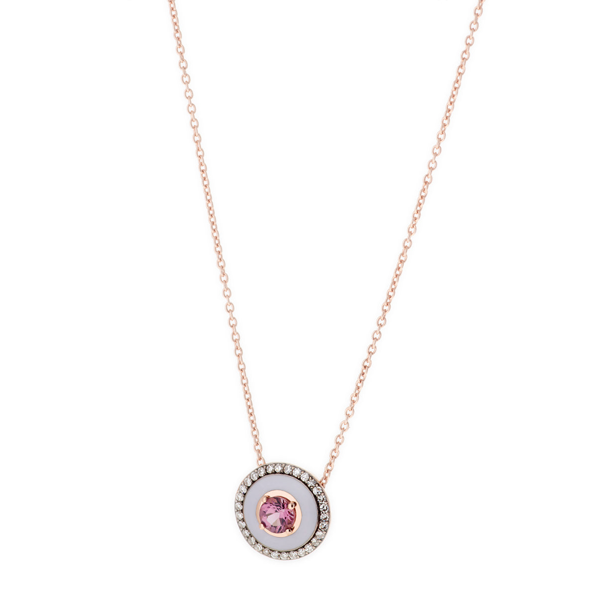 “Mina” Pink Tourmaline Necklace, Lilac
