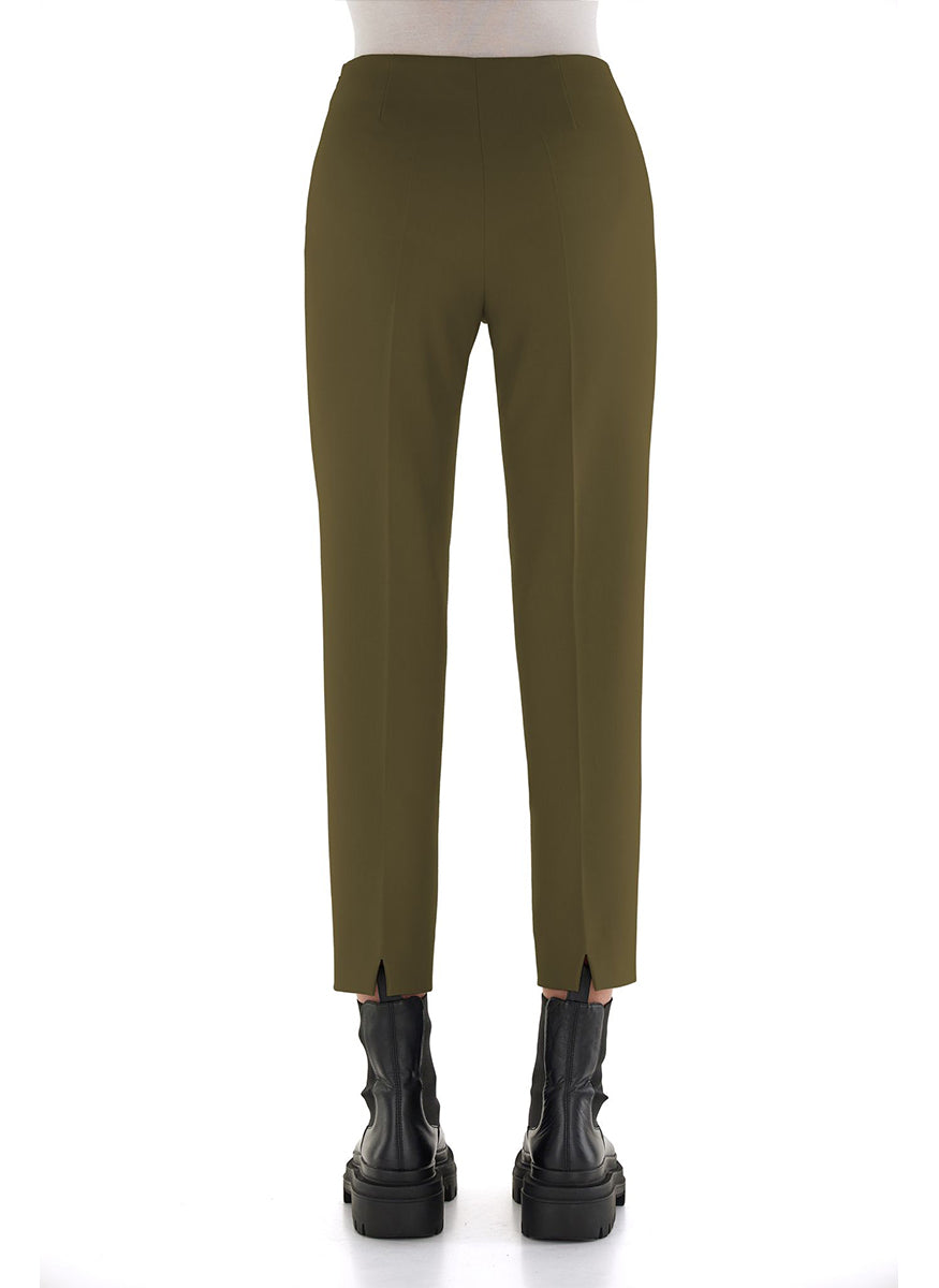 Emanuela Stretch Wool Pant in Olive