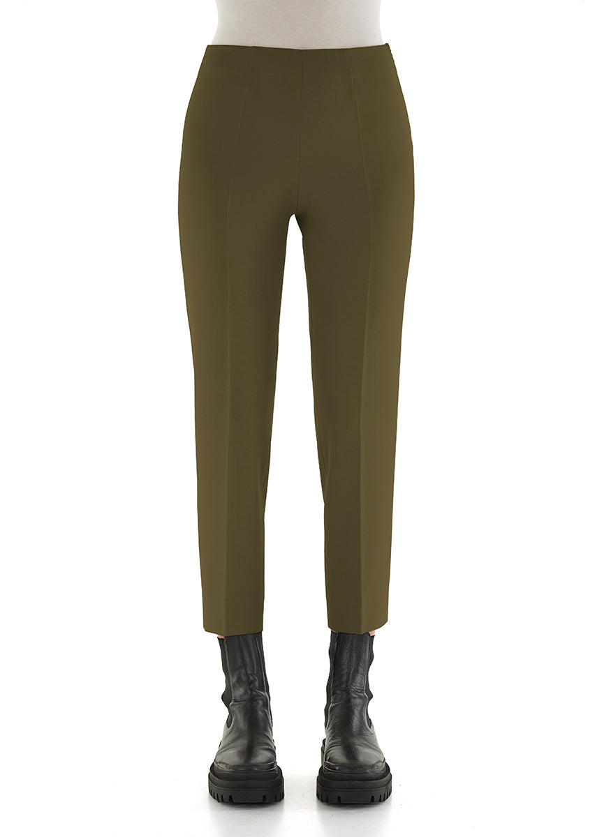 Emanuela Stretch Wool Pant in Olive