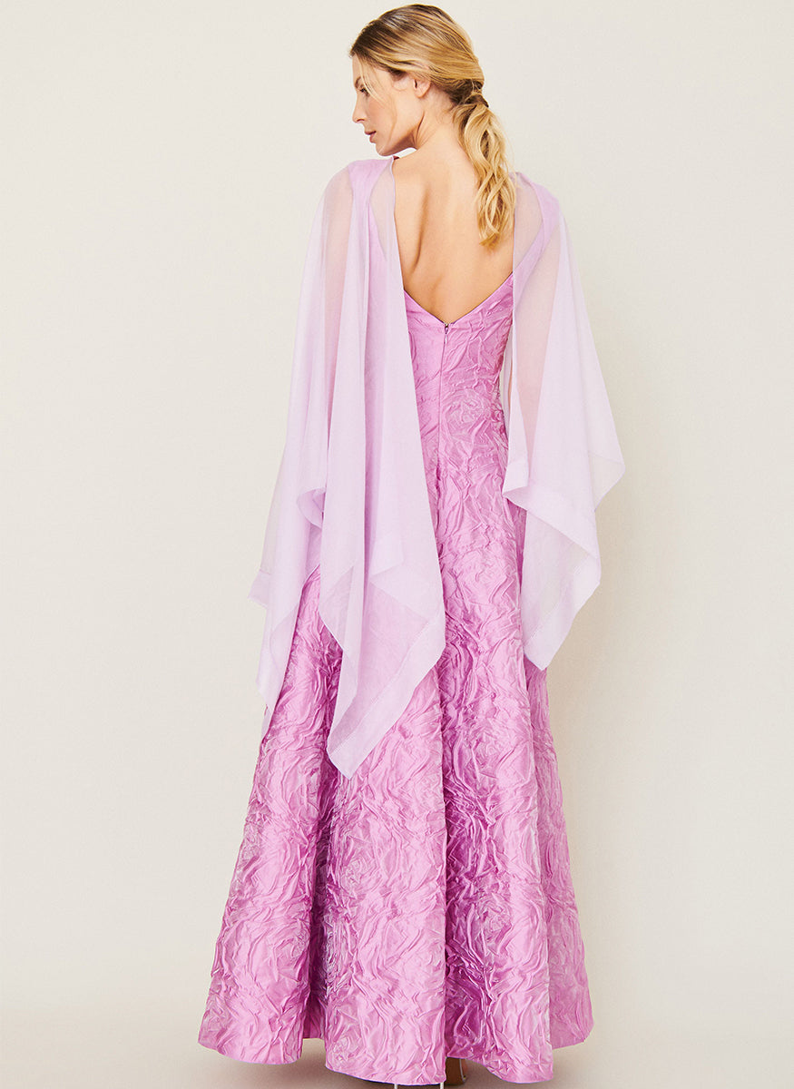 Silk Mousseline Stole in Lilac