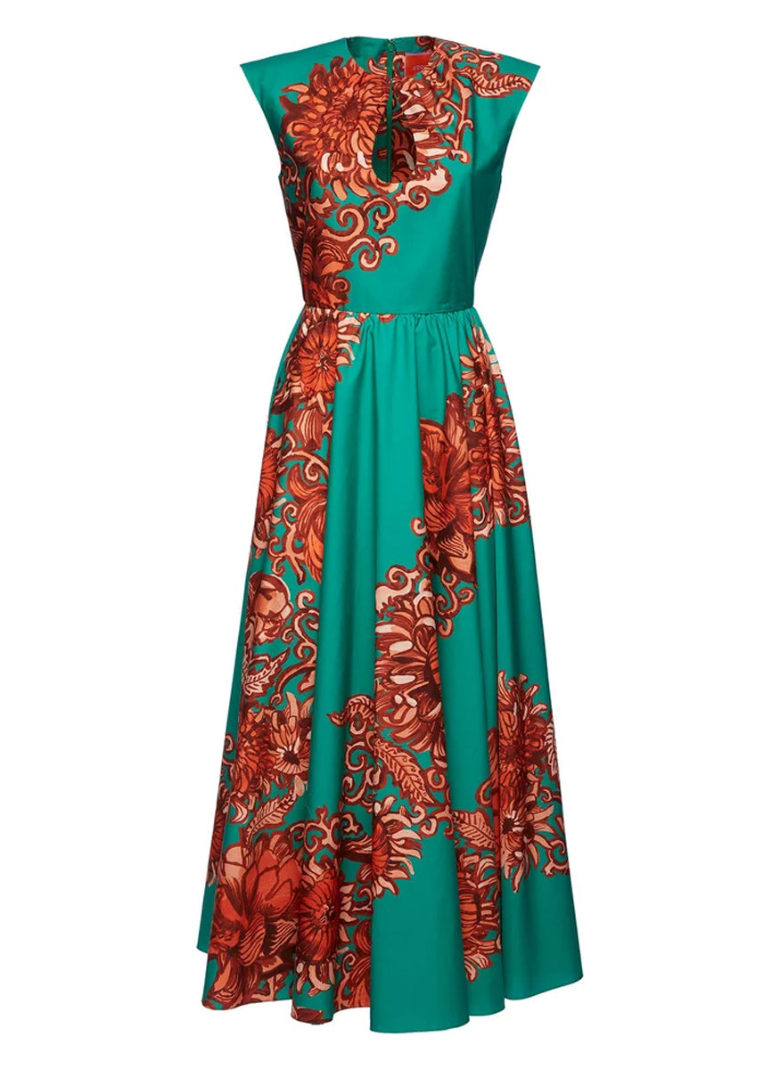 Keyhole Dress in Anemone Ghirlanda in Summer Popeline