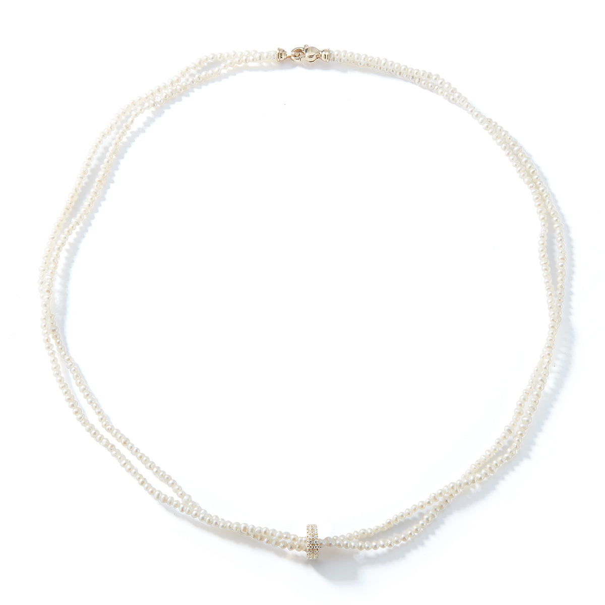 Two-Strand “Dancing Pearls” Necklace with Diamond Slider