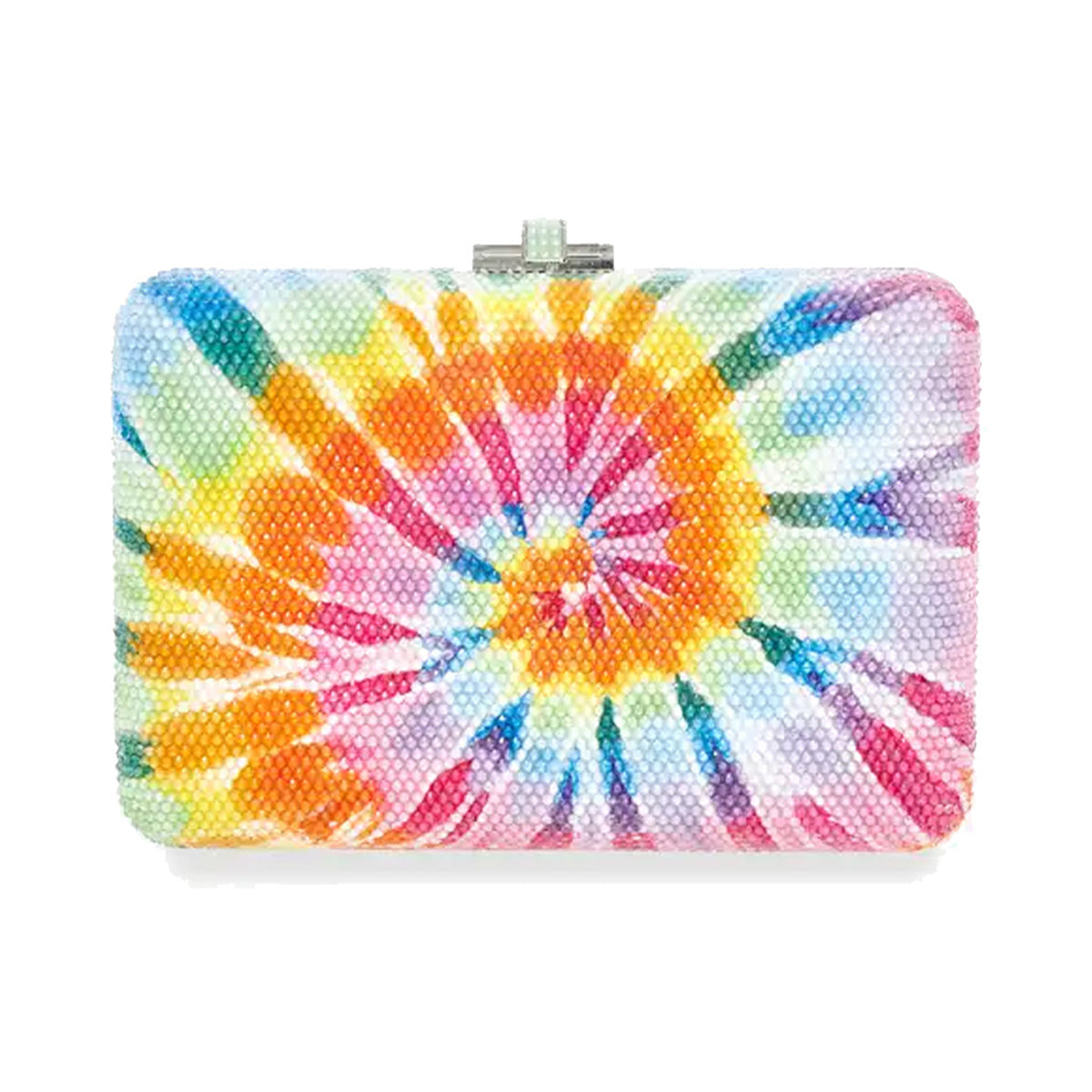 Slim Slide Clutch in Jerry Tie-Dye Crystal with Chain
